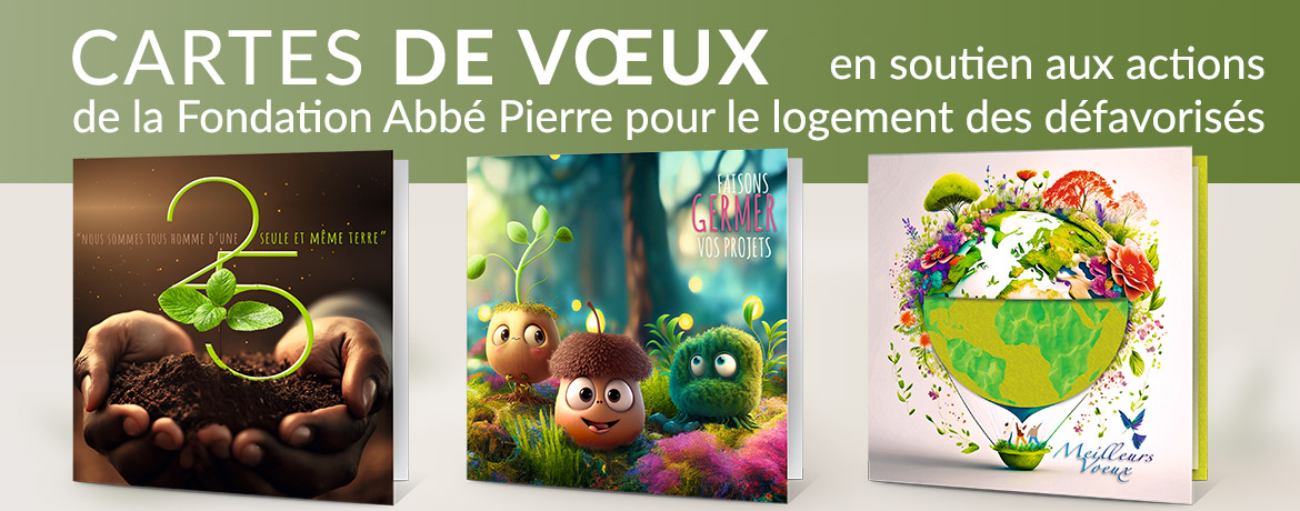 Cartes de vœux écologie nature paysage Fondation Abbé Pierre